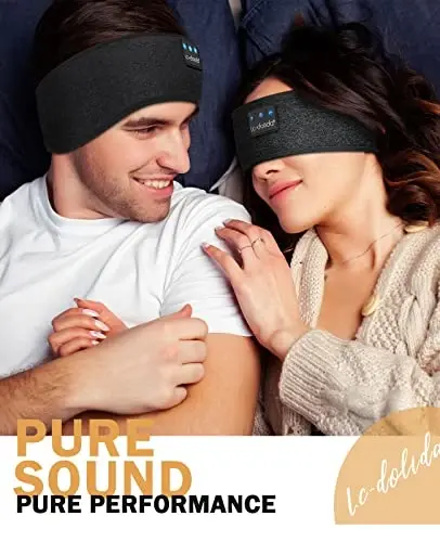 LC-dolida Sleep Headphones Headband Bluetooth 5.4, Headband Earphones Wireless with USB C Charge Port, Sleep Mask for Sleeping, Sports, Gifts, Workout, Jogging, Yoga, Insomnia, Air Travel, Meditation - 2