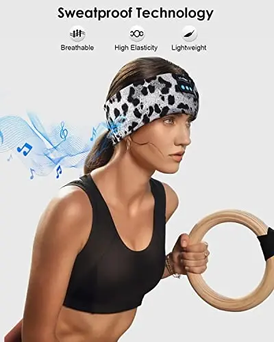 LC-dolida Sleep Headphones Headband Bluetooth 5.4, Sports Headband Earphones Wireless with Speaker Microphone USB C for Women Sleeping Gift Workout Jogging Yoga Insomnia Travel Meditation - LC-DOLIDA (1)