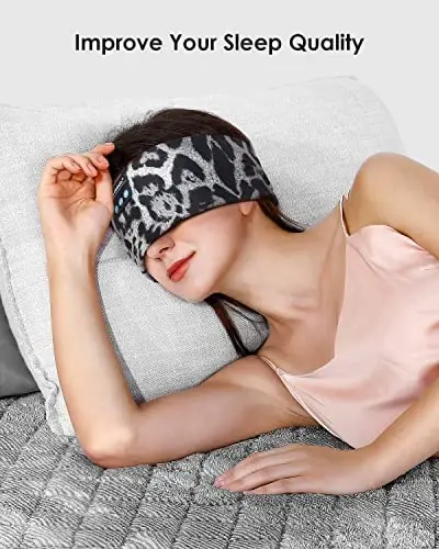 LC-dolida Sleep Headphones Headband Bluetooth 5.4, Sports Headband Earphones Wireless with Speaker Microphone USB C for Women Sleeping Gift Workout Jogging Yoga Insomnia Travel Meditation - 4