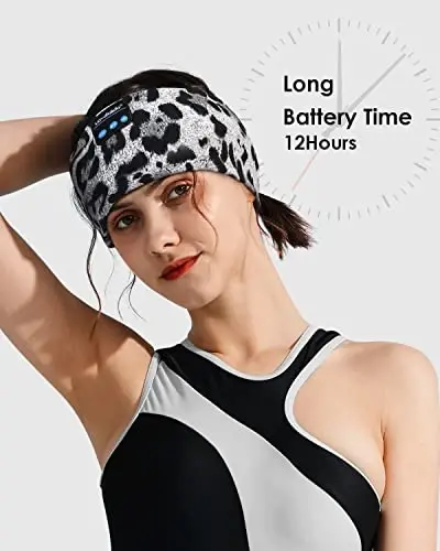 LC-dolida Sleep Headphones Headband Bluetooth 5.4, Sports Headband Earphones Wireless with Speaker Microphone USB C for Women Sleeping Gift Workout Jogging Yoga Insomnia Travel Meditation - 6
