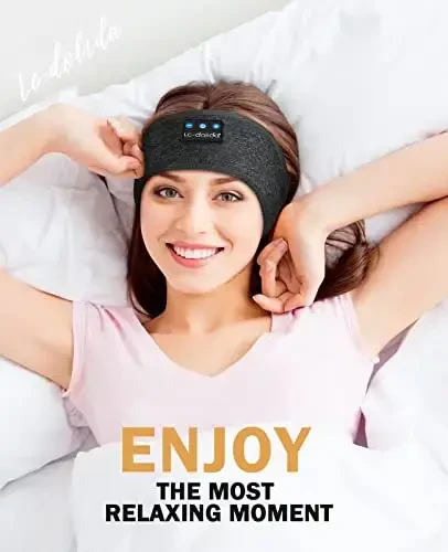 LC-dolida Sleep Headphones Headband Bluetooth 5.4, USB C zaryadlash porti bilan simsiz bosh kiyimli naushniklar, Uxlash uchun niqob, Sport, Sovg'alar, Mashq qilish, Yugurish, Yoga, Uyqusizlik, Havo sayohati, Meditatsiya - 3