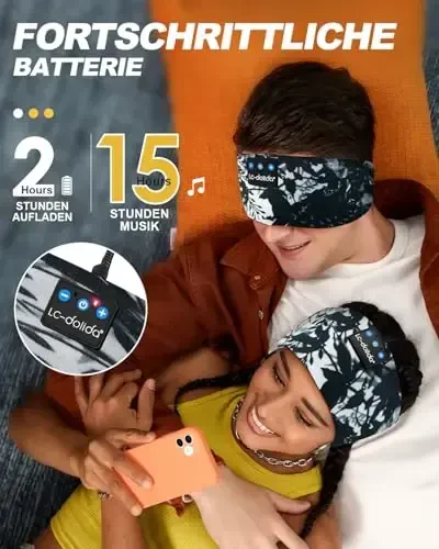 LC-dolida Sleep Наушники Bluetooth 5.4, Наушники-повязка Беспроводные, Маска для сна, для сна, спорта, подарков, тренировок, пробежек, йоги, бессонницы, авиаперелетов, медитации - 4