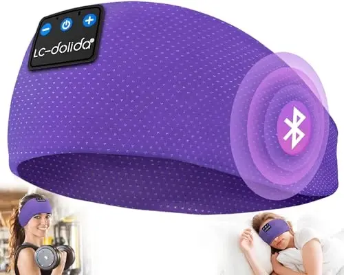 LC-dolida Сонные наушники Bluetooth 5.4, Наушники-повязка Наушники Беспроводные, Маска для сна для сна, Спорт, Подарки, Тренировка, Бег, Йога, Бессонница, Воздушные путешествия, Медитация - LC-DOLIDA