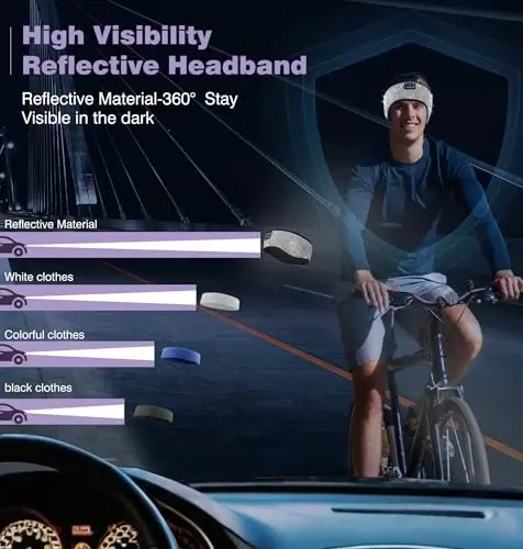 LC-dolida Uyku Kulaklığı Kablosuz Bluetooth Kafa Bandı, Uyku Müzik Bandı, İnce HD Stereo Hoparlörlü Rahat Uyku Maskesi, Yan Yatanlar İçin Mükemmel (Gümüş) - LC-DOLIDA (1)