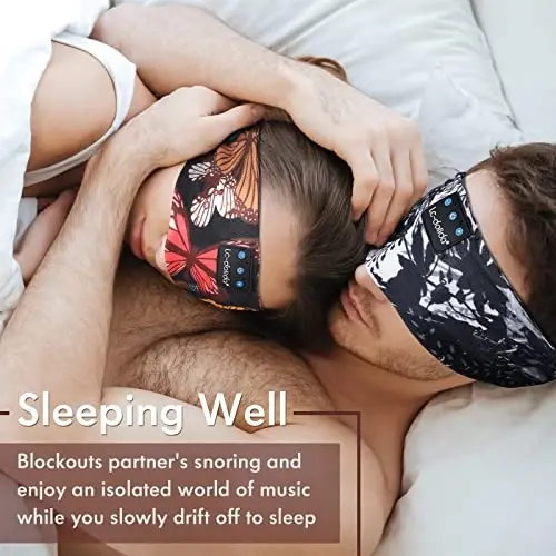 LC-dolida Sleep Headphones Bluetooth 5.4, Headband Earphones Wireless, Sleep Mask for Sleeping, Sports, Gifts, Workout, Jogging, Yoga,Insomnia, Air Travel, Meditation - 5
