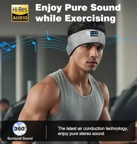 LC-dolida Sleep Headphones Bluetooth, Headband Headphones Earphones Wireless, Sleep Mask for Sleeping, Sports, Gifts, Workout, Jogging, Yoga,Insomnia, Air Travel, Meditation - 5