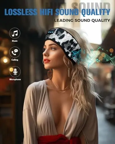 LC-dolida Uyku Kulaklıkları Bluetooth, Kafa Bandı Kulaklıkları Kablosuz, Uyku için Uyku Maskesi, Spor, Hediyeler, Egzersiz, Koşu, Yoga, Uykusuzluk, Hava Yolculuğu, Meditasyon - LC-DOLIDA (1)