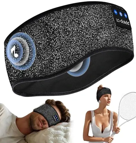 LC-dolida Sleep Headphones Bluetooth, Headband Headphones Earphones Wireless, Sleep Mask for Sleeping, Sports, Gifts, Workout, Jogging, Yoga,Insomnia, Air Travel, Meditation - 1