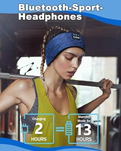 LC-dolida Uyku Kulaklıkları Kablosuz Bluetooth Kafa Bantları, Kadın Spor Kulaklıkları Ter Kafa Bantları, Kadın Saçı İçin Kulak Üstü Kulaklık Kafa Bantları Ultra İnce Yan Yatanlar Antrenman Yoga İçin Mükemmel - LC-DOLIDA (1)