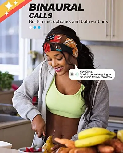 LC-dolida Sleep Headphones Headband Bluetooth 5.4, Sports Headband Earphones Wireless with Speaker Microphone USB C for Women Sleeping Gift Workout Jogging Yoga Insomnia Travel Meditation, Butterfly - 4