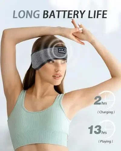 LC-dolida Sleep Headphones Headband Bluetooth 5.4, Sports Headband Earphones Wireless Ultra-Thin HD Stereo Speaker, Sleep Earphones Wireless for Workout Yoga Insomnia Running Meditation Gifts - 4