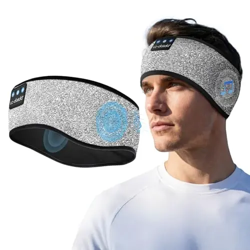 LC-dolida Uyqu Eshitish vositasi Bluetooth, Bosh tasmasi Eshitish vositasi Simsiz, Uyqu uchun niqob, Sport, Sovg'alar, Mashq qilish, Yugurish, Yoga, Uyqusizlik, Havo Sayohati, Meditatsiya 