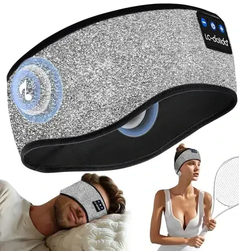 LC-dolida Uyqu Eshitish vositasi Bluetooth, Bosh tasmasi Eshitish vositasi Simsiz, Uyqu uchun niqob, Sport, Sovg'alar, Mashq qilish, Yugurish, Yoga, Uyqusizlik, Havo Sayohati, Meditatsiya - 1