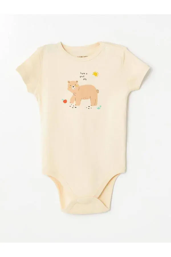 LCW baby Beige Printed Crew Neck Printed Boy B - 2