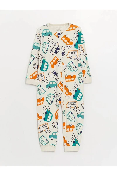 LCW Baby Bicycle Collar Printed Boy Baby Jumpsuit 2 Pack - 2