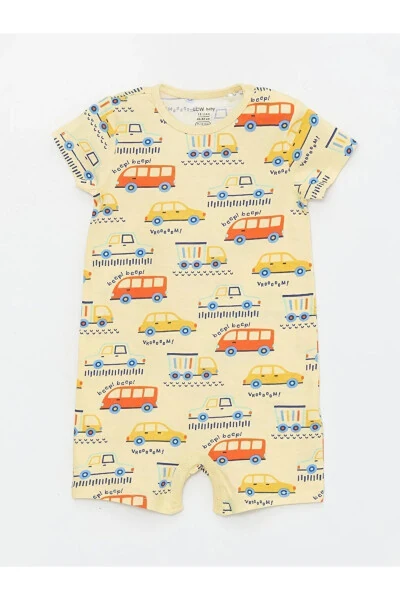 LCW Baby Bike Collar Short Sleeve Printed Baby Boy Jumpsuit 2 Pack - 3