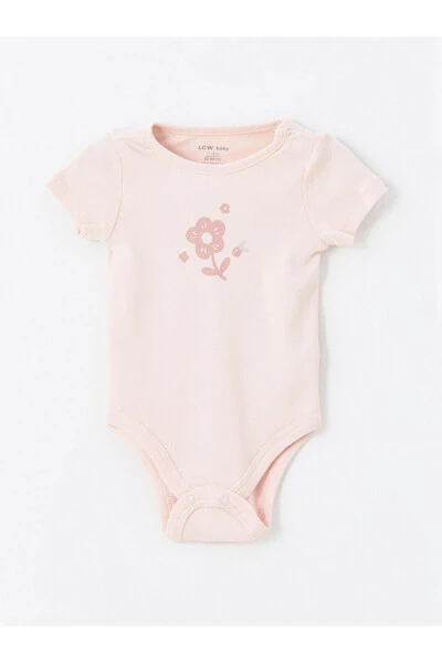 LCW baby Bisiklet Yaka Baskılı Kız Bebek Çıtçıtlı Body 2'li - 2