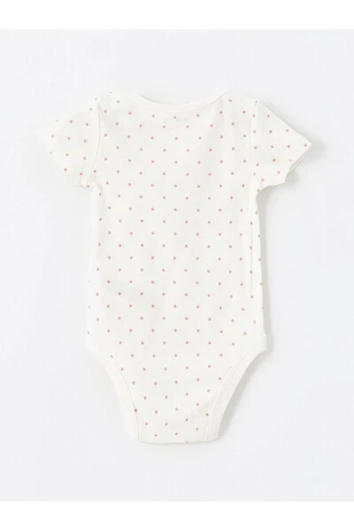 LCW baby Bisiklet Yaka Baskılı Kız Bebek Çıtçıtlı Body 2'li - 7