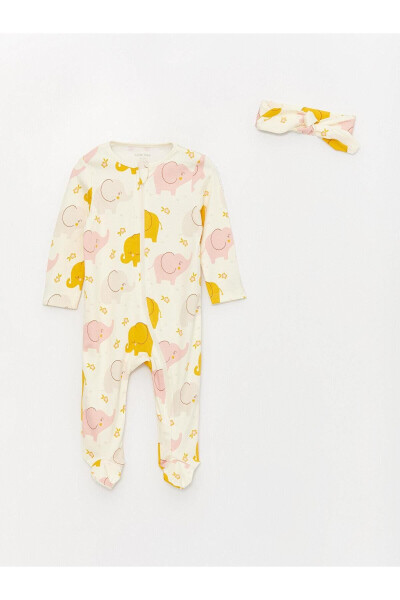 LCW baby Bisiklet Yaka Baskılı Kız Bebek Hastane Çıkış Seti 3'lü - LC WAIKIKI (1)