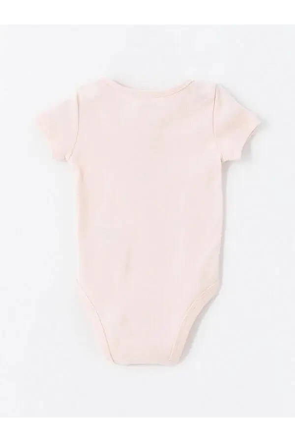 LCW baby Bisiklet Yaka Baskılı Qiz Bebek Çıtçıtlı Body 2'li - 4