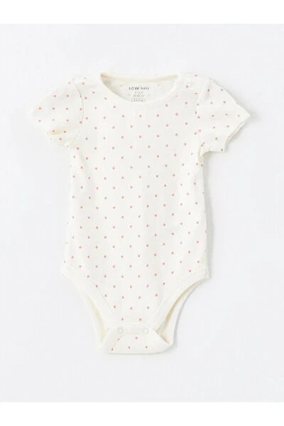 LCW baby Bisiklet Yaka Baskılı Qiz Bebek Çıtçıtlı Body 2'li - 5
