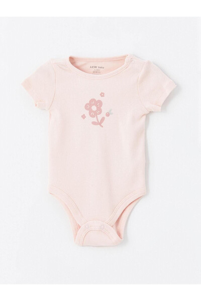LCW baby Bisiklet Yaka Baskılı Qiz Bebek Çıtçıtlı Body 2'li - LC WAIKIKI (1)