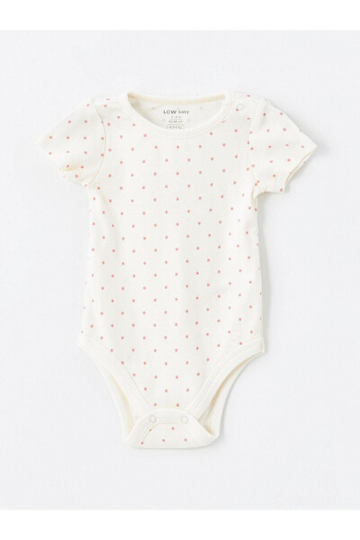 LCW baby Bisiklet Yaka Baskılı Qiz Bebek Çıtçıtlı Body 2'li - 5