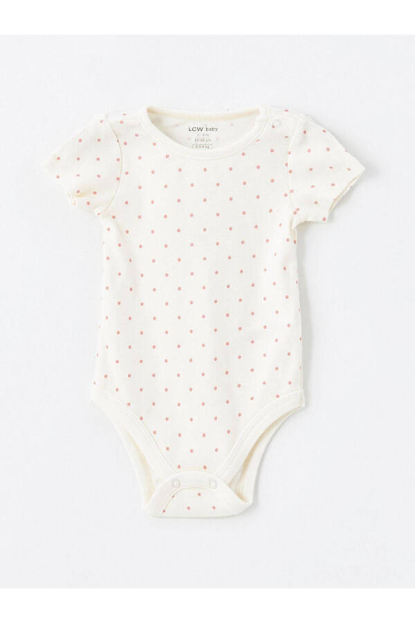 LCW baby Bisiklet Yaka Baskılı Qiz Bebek Çıtçıtlı Body 2'li - 5