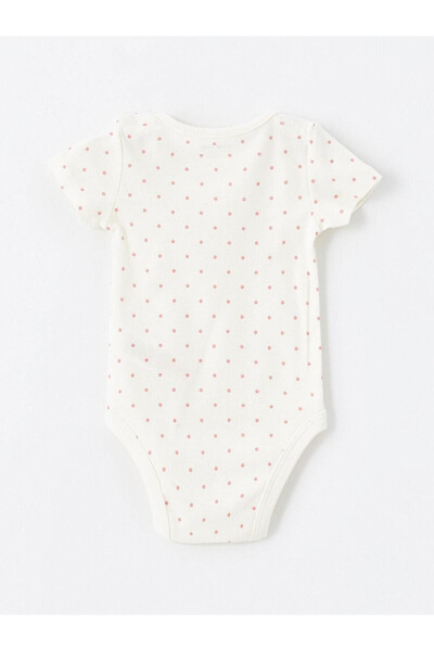 LCW baby Bisiklet Yaka Baskılı Qiz Bebek Çıtçıtlı Body 2'li - 7
