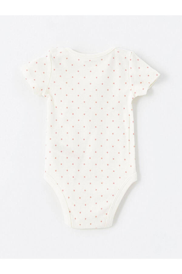 LCW baby Bisiklet Yaka Baskılı Qiz Bebek Çıtçıtlı Body 2'li - 7