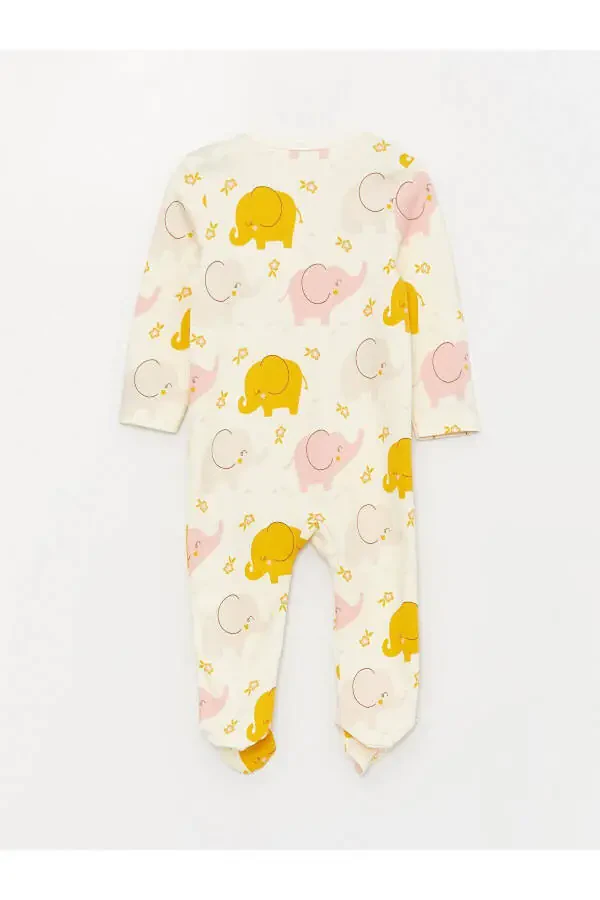 LCW baby Bisiklet Yaka Baskılı Qiz Bebek Hastane Çıkış Seti 3'lü - 3