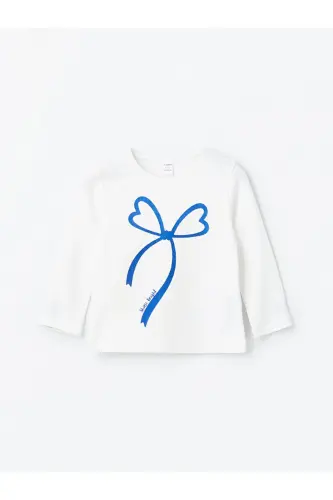 LCW baby Bisiklet Yaka Uzun Kollu Baskılı Kız Bebek Bluz ve Tayt 2'li Takım - LC WAIKIKI (1)