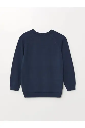 LCW baby Bisiklet Yaka Uzun Kollu Erkek Bebek Triko Kazak-İndigo - LC WAIKIKI (1)