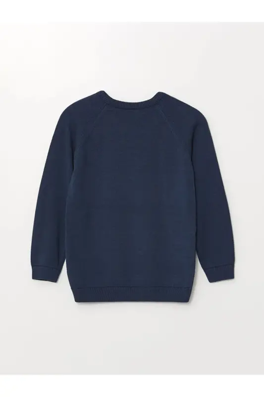 LCW baby Bisiklet Yaka Uzun Kollu Erkek Bebek Triko Kazak-İndigo - 2