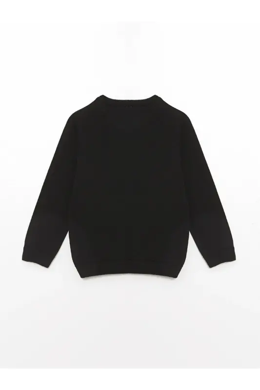 LCW baby Bisiklet Yaka Uzun Kollu Erkek Bebek Triko Kazak-Siyah - 2