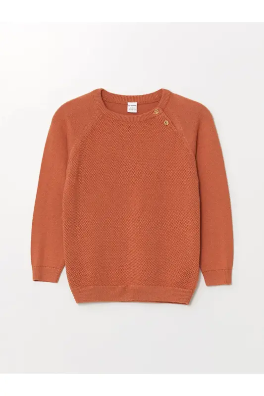 LCW baby Bisiklet Yaka Uzun Kollu Erkek Bebek Triko Kazak-Turuncu - LC WAIKIKI