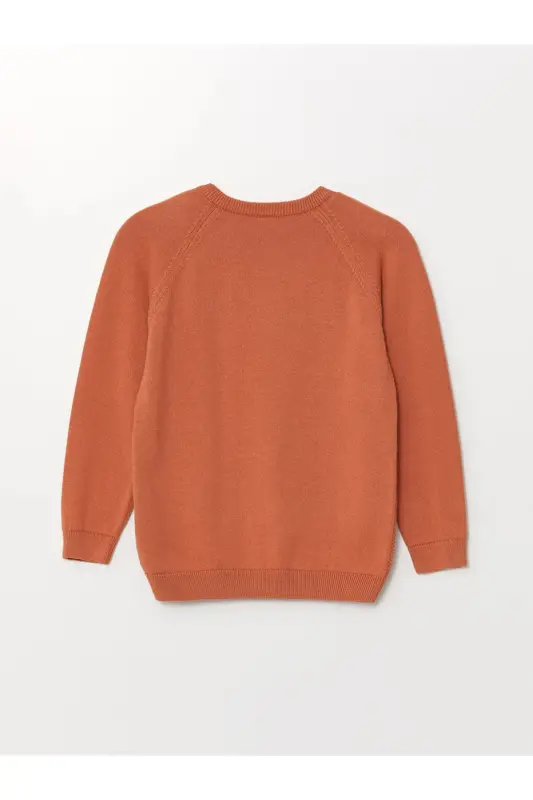 LCW baby Bisiklet Yaka Uzun Kollu Erkek Bebek Triko Kazak-Turuncu - 2