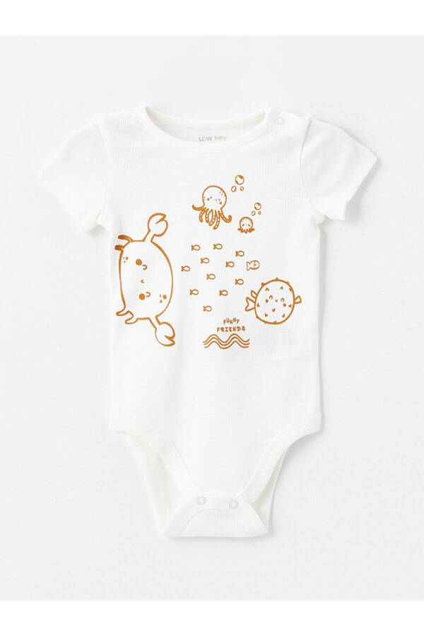 LCW baby Боди и штаны с коротким рукавом и принтом для новорожденных мальчиков с круглым вырезом, комплект из 2 предметов - 2