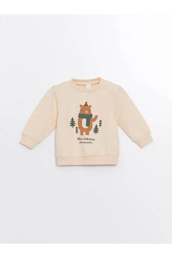 LCW baby Boys Printed Long Sleeve Sweatshirt and Sweatpants 2-Piece Set - 2