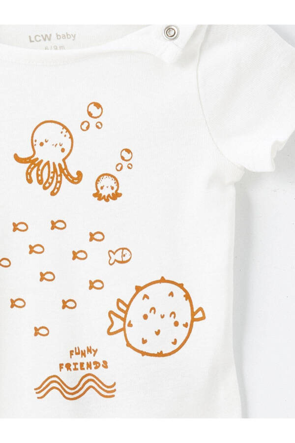 LCW baby Crew Neck Short Sleeve Printed Baby Boy Snap Bodysuit and Pants 2-Piece Set - 6