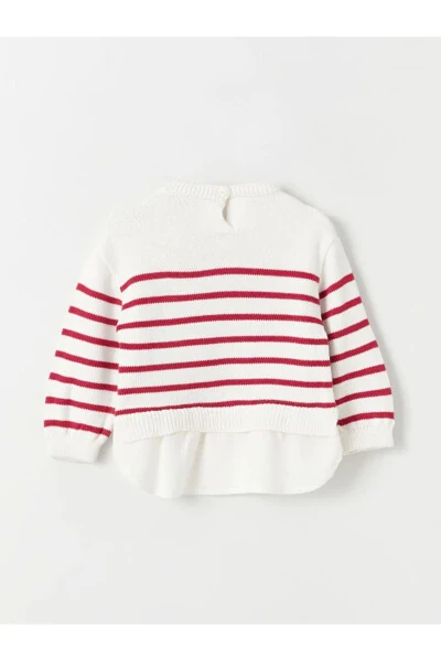 LCW Baby Crew Neck Striped Baby Girl Knit Sweater - LC WAIKIKI (1)