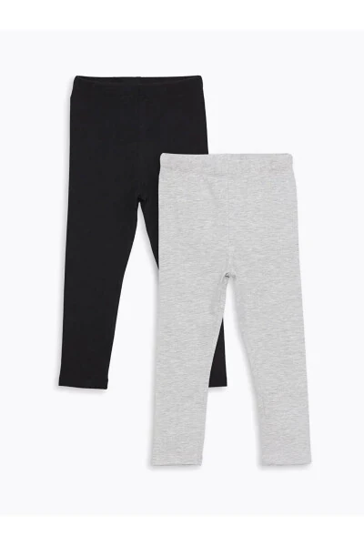 LCW Baby Elastic Waist Basic Girl Baby Tights 2 Pack - 4