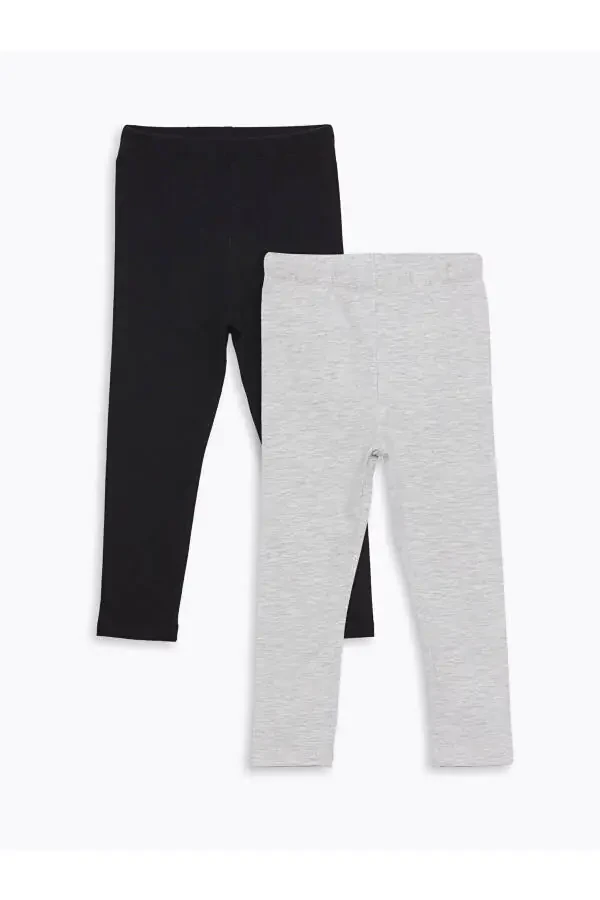 LCW Baby Elastic Waist Basic Girl Baby Tights 2 Pack - 1