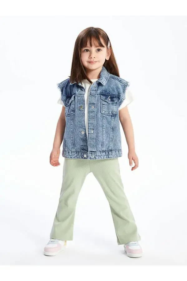 Lcw Baby Elastic Waist Basic Wide Leg Baby Girl Leggings - 1