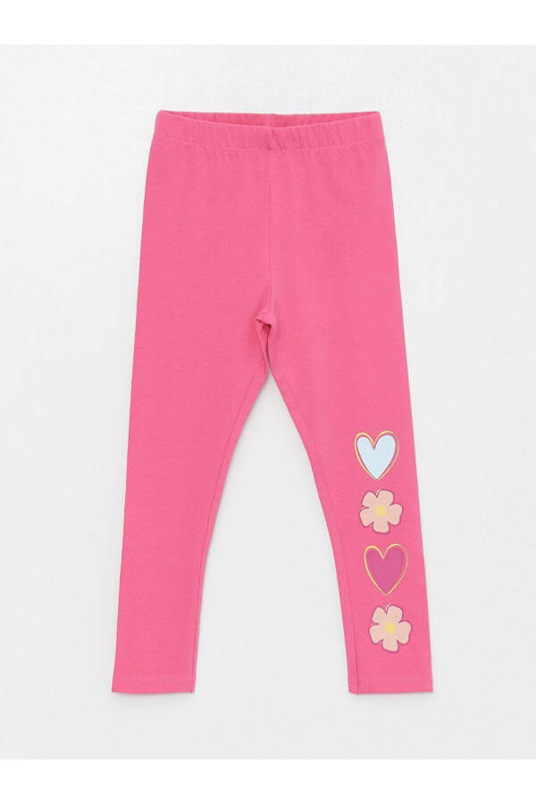 LCW Baby Elastic Waist Printed Baby Girl Leggings - 3