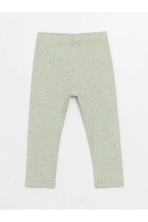 LCW Baby Elastic Waist Printed Baby Girl Leggings - 1