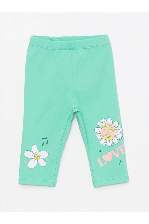LCW Baby Elastic Waist Printed Baby Girl Leggings - 1