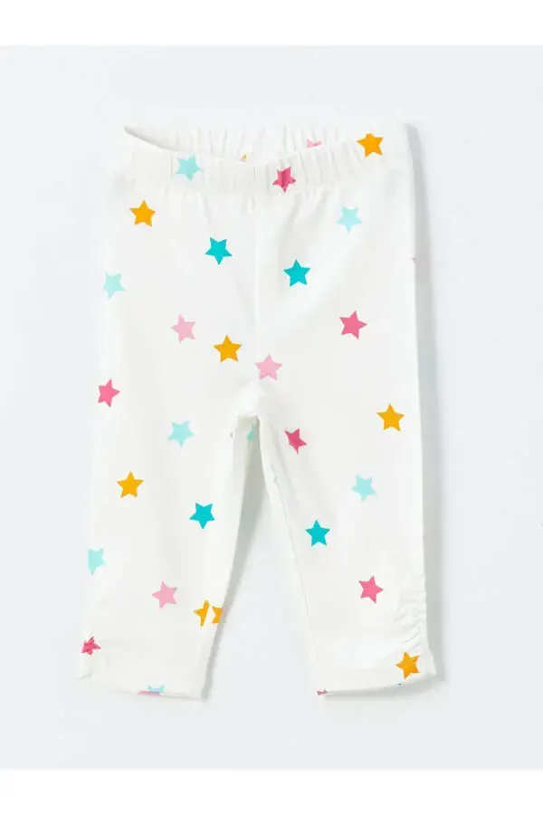 LCW Baby Elastic Waist Printed Baby Girl Leggings 2 Pack - 2