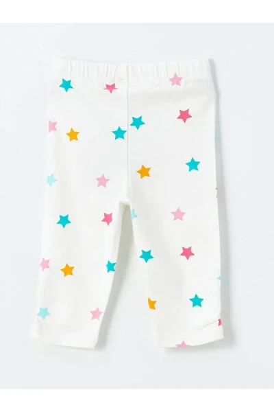 LCW Baby Elastic Waist Printed Baby Girl Leggings 2 Pack - 3