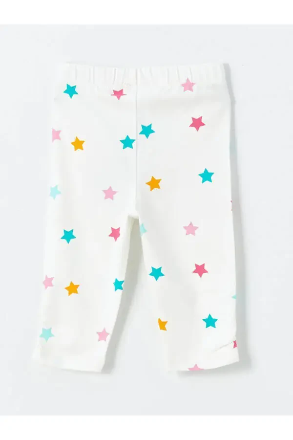 LCW Baby Elastic Waist Printed Baby Girl Leggings 2 Pack - 3